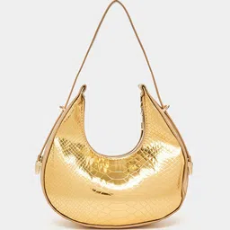 Styli Croc Texture Half Moon Handbag-28