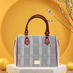 Caprese Checked Structured Handheld Bag image 1