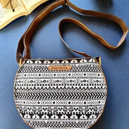 Funk For Hire Geometric Printed Structured Sling Bag-36