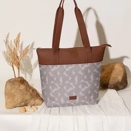ZOUK Printed Shopper Jute Tote Bag image 2