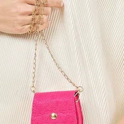 Styli Pink Textured Miniature Sling Bag-35
