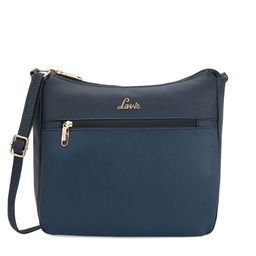 Lavie Navy Blue Structured Sling Bag with Tasselled-image-38