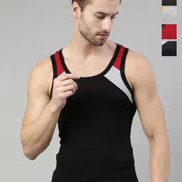 DIXCY SCOTT Pack Of 5 Cotton Round Neck Sleeveless Innerwear Vests Bold Gym 999_5-picture-48