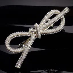 VOGUE PANASH Women Gold-Toned Pear & Stone Embellished French Barrette Clip-image-75