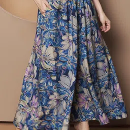 ZWERLON Women Floral Printed Flared Palazzos-picture-18
