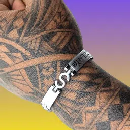 Dynamic Retail Global Men Stainless steel Silver-Plated Link Bracelet-picture-16