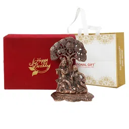 INTERNATIONAL GIFT Brass Radha Krishna Idol With Red Velvet Box-image-34