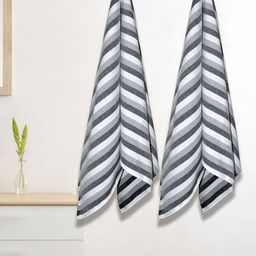 Aura Grey & White 2 Striped Cotton 210 GSM Bath Towel-72