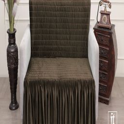 Fashion Throw Coffee Brown Self Design Velvet 2 Seater Sofa Cover-image-99