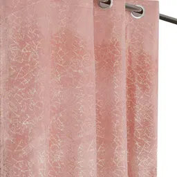 Aura Pink & Gold-Toned Set of 2 Room Darkening Long Door Curtain-picture-29