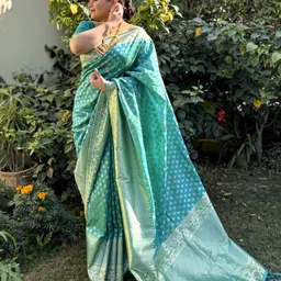 yourwish Ethnic Motifs Zari Pure Silk Banarasi Saree-image-99