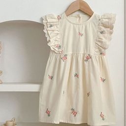 LULU & SKY Floral Flutter Sleeve A-Line Dress-image-74