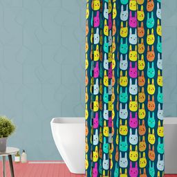 ArtzFolio Blue & Yellow Printed Waterproof Shower Curtain-image-84