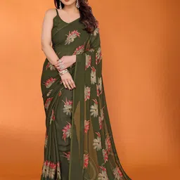 ROOP SUNDARI SAREES Floral Printed Pure Silk Saree-image-50