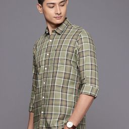 Allen Solly Pure Cotton Custom Fit Checked Casual Shirt-picture-16
