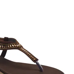 Padchin Women Embellished Embroidered Ethnic One Toe Flats image 2