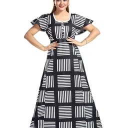 NIGHTY KING Printed Square Neck Maxi Nightdress-picture-32
