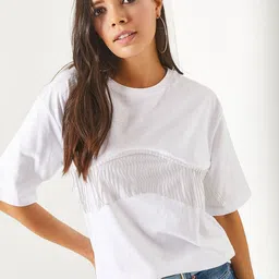 Olalook Women Extended Sleeves Pockets T-shirt-image-87