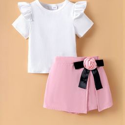 Hopscotch Girls Solid Top and Skirt-picture-12