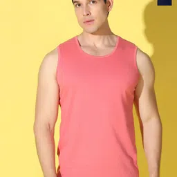 WOOSTRO Pack Of 2 Printed Combed Cotton Gym Vests -VWS26(PLAIN PEACH)(MORE NAVY)-image-96