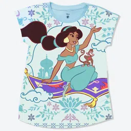 YK Disney Kids-Girls Disney Princess Graphic Printed Cap Sleeves Top-picture-48
