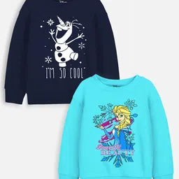 Disney By Miss and Chief Girls Pack of 2 Frozen Printed Fleece Sweatshirts-image-16