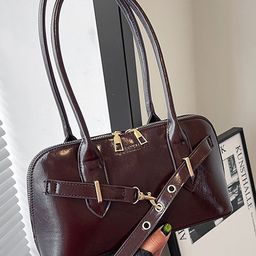 LULU & SKY PU Structured Shoulder Bag with Tasselled-image-63
