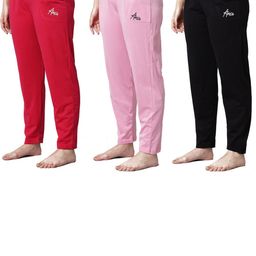 Pack of 3 Women Cotton Regular Fit Pyjama with Side Pockets-image-91