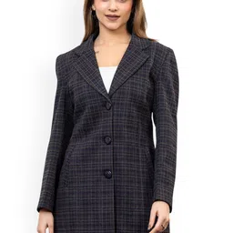 TWENTY ME Checked Acrylic Single Breasted Overcoat-image-4