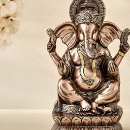 Home Centre Brown Haven Aura Sitting Ganesha Religious Figurine Showpiece-picture-20