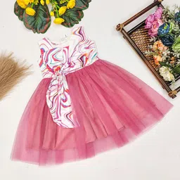Tejam Girls1Print Satin Fit & Flare Dress Kneelength-picture-47