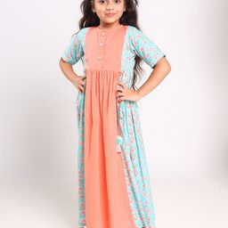 EthIndia Floral Print Fit & Flare Maxi Dress-image-36