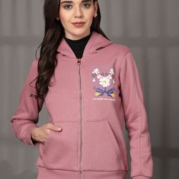 Juelle Women Printed Hooded Front-Open Sweatshirt-image-29