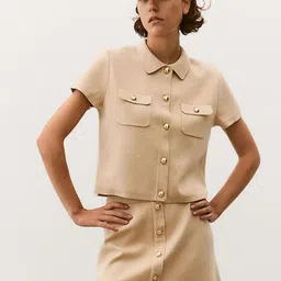 H&M Button-Front Fine-Knit Skirt-image-24