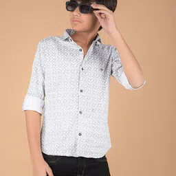 Crimsoune Club Boys Premium Slim Fit Floral Opaque Printed Casual Shirt-image-84