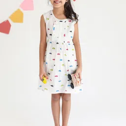 Klingaru Girls Conversational Print Fit & Flare Dress-picture-40
