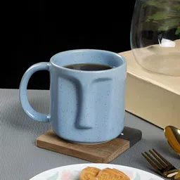 Myntra Elegant Homes Blue toneware Glazed Textured Ceramic Glossy Mug- 420 ml-picture-58