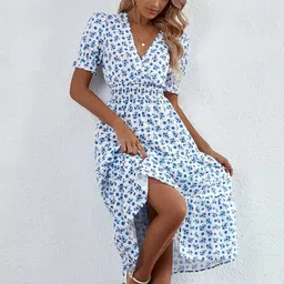 Stylecast X Kotty Floral Print Smocked Fit & Flare Midi Dress-image-89