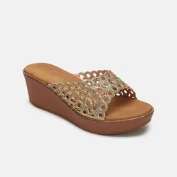 Marc Loire Women Embellished PU Party Flatform Sandals-image-41
