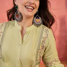 Sangria Embroidered Peplum Tops-image-63