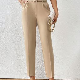 HIGH BUY Women Pencil Skinny Fit High-Rise Trousers-image-60
