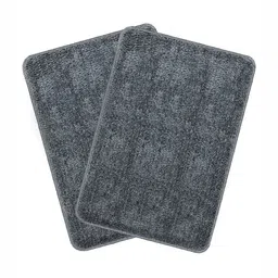 bsb home 2 Pcs Grey Anti Skid & Durable Microfiber Doormats-11