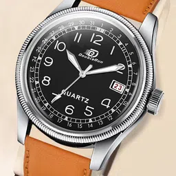 DOUBLERUN Men Dial & Leather Textured Straps Analogue Multi Function Watch H05N1615-0