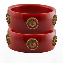 Vidhya Kangan Multi-Coloured Brass Bangles-image-23