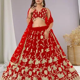 F Plus Fashion Net Semi-Stitched Lehenga Choli-image-98