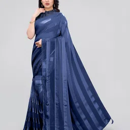 KALINI Navy Blue Leheriya Beads and Stones Leheriya Saree-picture-42