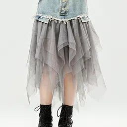 LULU & SKY GirlsLayered Asymmetrical Tulle Skirt-image-25