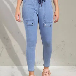 A-Okay Girls Slim Fit High-Rise Light Shade Clean Look Stretchable Cropped Jeans-image-91