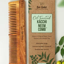 Nat Habit Set of 1 Dual Tooth Kacchi Neem Comb & 2 Ready-To-Apply Henna Paste 220 g each image 3