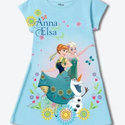 Wear Your Mind Girls Frozen Character Printed A-Line Dress-picture-11